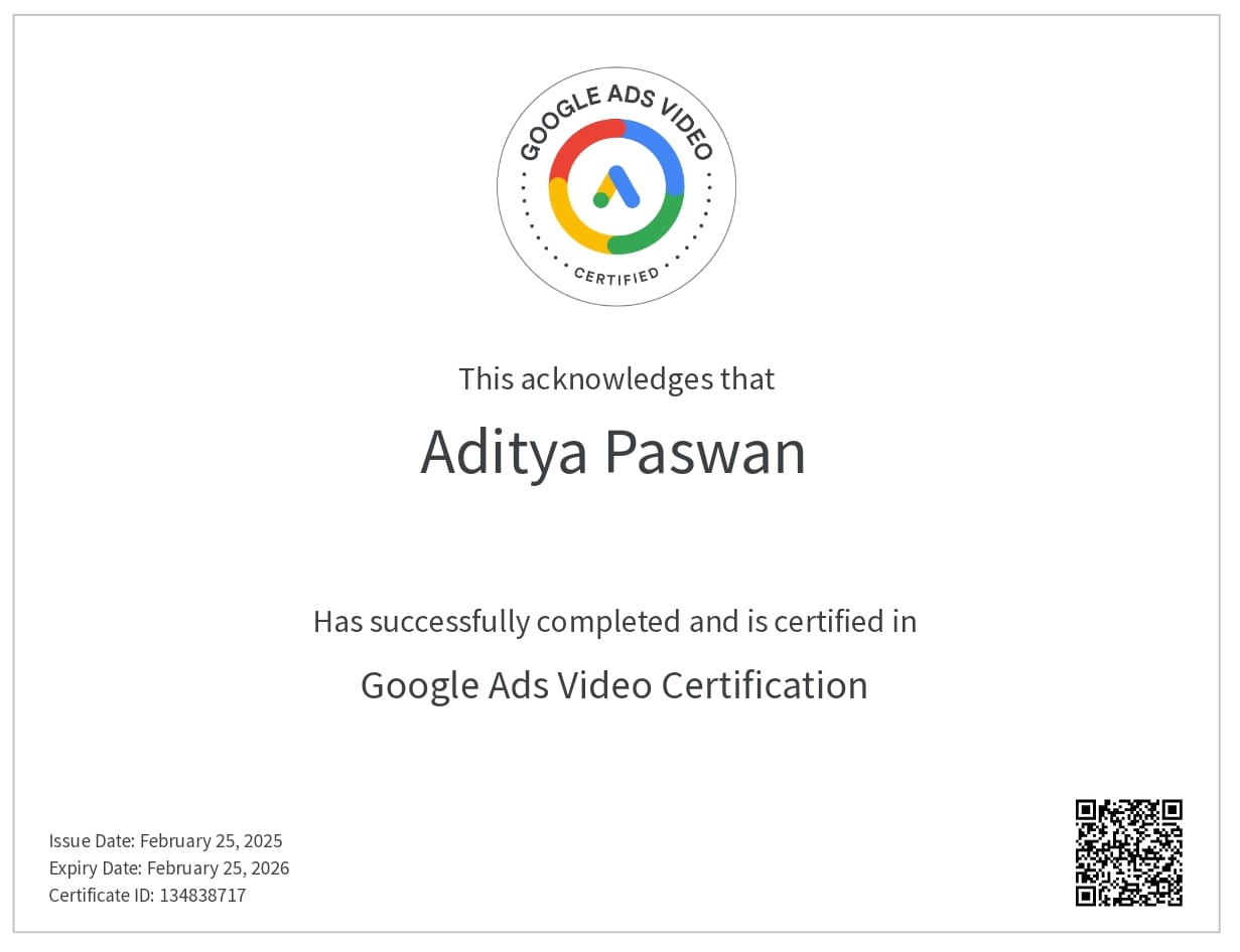 Google Ads Video Certification